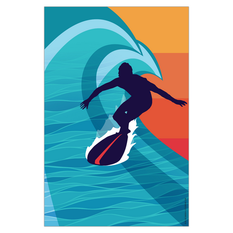Tropical Pocket Surfing Waves, Garden Flag, 12x18