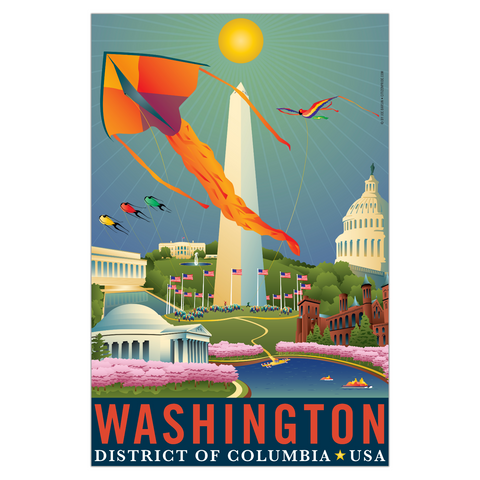 Washington DC: Springtime by Joe Barsin, Garden Flag, 12x18