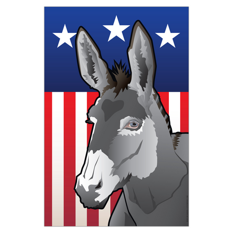 USA Donkey Garden Flag by Joe Barsin, 12x18