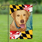 Maryland Yellow Lab Garden Flag by Joe Barsin, 12x18