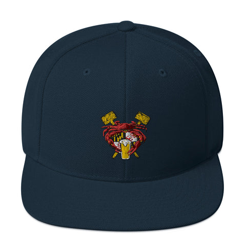 Maryland Crab Feast Crest, Embroidered Snapback Hat