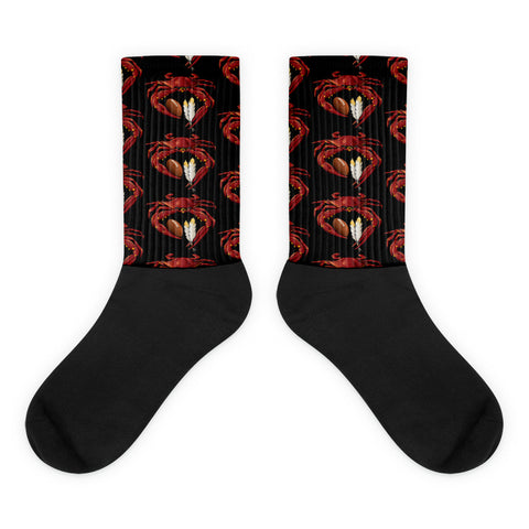 Washington Red Crab Football - Black Socks