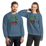 Holiday Crab Wreath, Unisex Sweatshirt