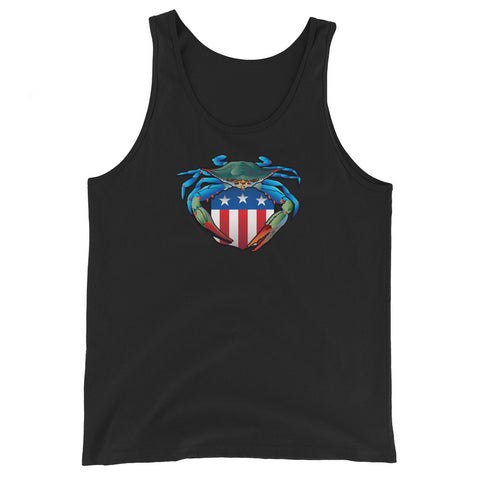 Blue Crab USA Crest, Unisex Tank Top