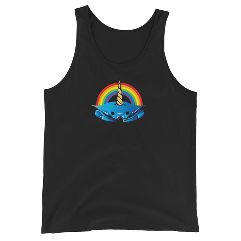 Unicorn Crab w/ Rainbow, Unisex Tank Top