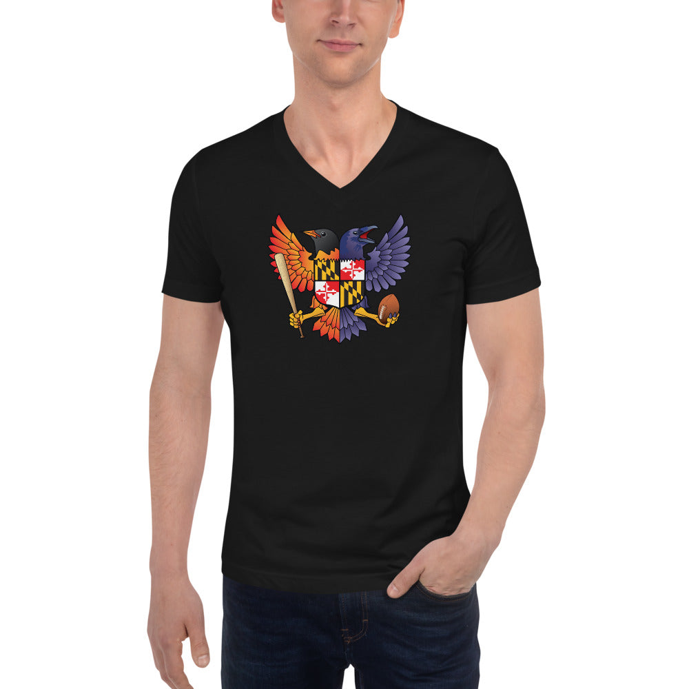 Citizen Pride Birdland Baltimore Raven & Oriole MD Crest- Youth Short Sleeve T-Shirt Black / XL