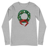 Holiday Crab Wreath, Unisex Long Sleeve Tee