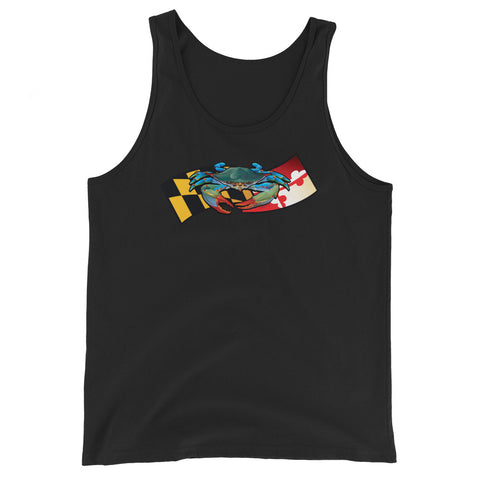 Blue Crab Maryland Banner, Unisex Tank Top