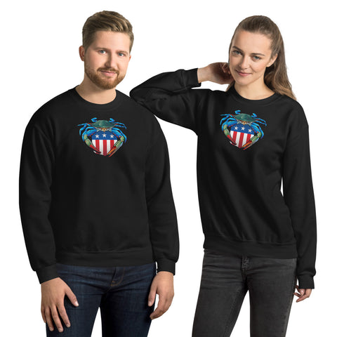 Blue Crab USA Crest, Unisex Sweatshirt