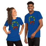 Holiday Crab Wreath, Short-Sleeve Unisex T-Shirt