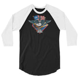 Fly, Philly, Fly! Sports Fan Crest - Unisex 3/4 sleeve raglan shirt