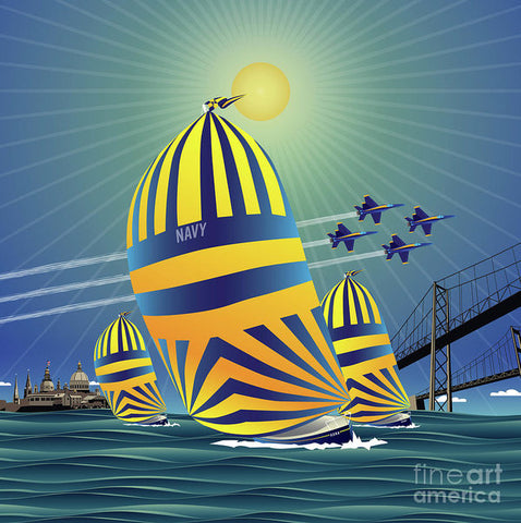 Naval Academy High Noon Sails - Art Print