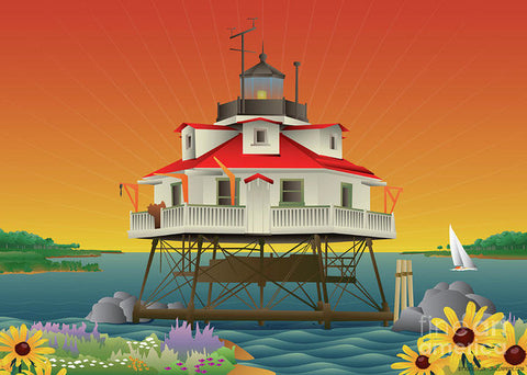 Thomas Point Shoal Lighthouse - Art Print by Joe Barsin