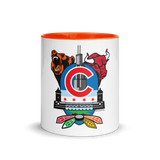 Chicago Sports Fan Crest - Mug with Color Inside, 11 oz