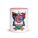 Chicago Sports Fan Crest - Mug with Color Inside, 11 oz