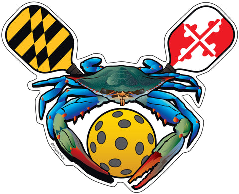 Maryland PickleBall Crab Crest, sticker die cut vinyl, 5.5x4.5