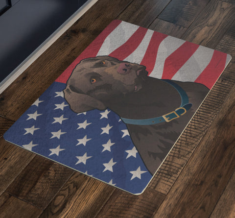 USA Chocolate Lab, Doormat, 26x18"