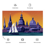 Annapolis Steeples and Cupolas: Sunset, Large Flag, 56 x 34.5" with 2 grommets