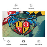 Maryland Blue Crab "Love", Large Flag, 56 x 34.5" with 2 grommets