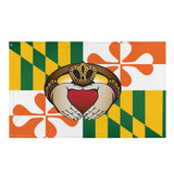 Maryland flag Irish Claddagh, Large Flag, 56 x 34.5" with 2 grommets