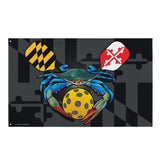 Maryland PickleBall Crab Crest, Large Flag, 56 x 34.5" with 2 grommets