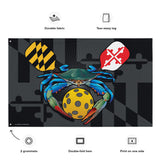 Maryland PickleBall Crab Crest, Large Flag, 56 x 34.5" with 2 grommets