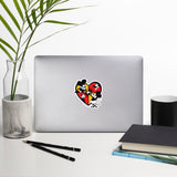 Steamboat Willie & Friends, Love with Hearts, Bubble-free Sticker