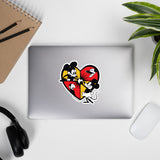 Steamboat Willie & Friends, Love with Hearts, Bubble-free Sticker