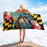 Maryland Terrapin Towel by Joe Barsin, vertical 30x60"