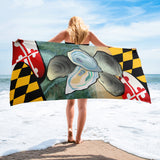 Maryland Oysters of the Chesapeake Towel by Joe Barsin