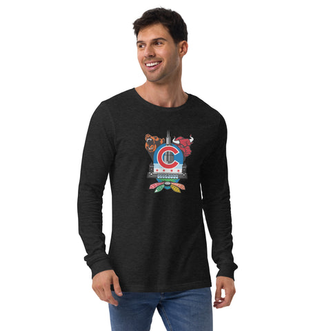 Chicago Sports Fan Crest - Unisex Long Sleeve Tee