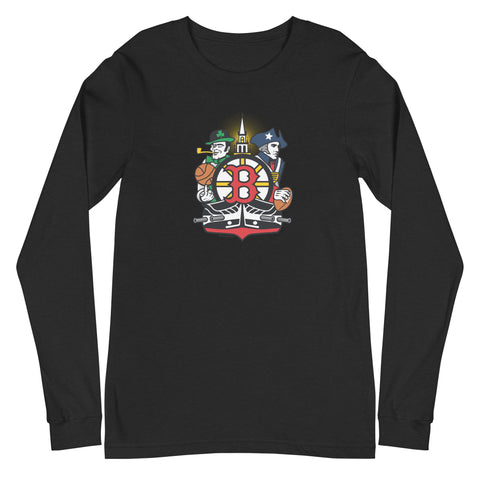 Boston Sports Fan Crest - Unisex Long Sleeve Tee