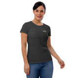 Here's Jimmy!, "Jimmy Don't Need No Cullstick" in tan, Women's short sleeve t-shirt