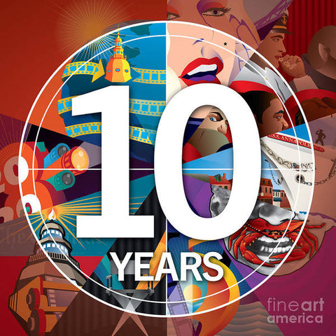 10 Years Annapolis Film Festival Icon - Art Print