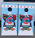 New set of Chicago Sports Fan Crest Cornhole Boards ready to be shipped out!