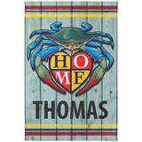 Blue Crab "Home" Design, Personalized Garden Flags