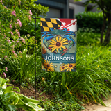 Maryland Blue Crab with Black-Eyed Susan Flowers Design, Personalized Garden Flags