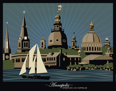 Annapolis Steeples and Cupolas: Serenity Art Print by Joe Barsin, 14x11