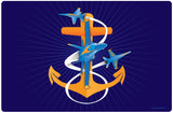 Anchors Aweigh Blue Angels Fouled Anchor, Doormat, 26x18"