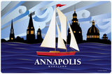 Annapolis Red Sailboat, Doormat, 26x18"