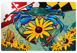 Maryland Blue Crab Black-Eyed Susan Doormat, 26x18"