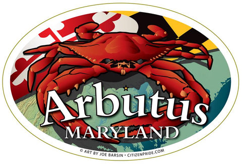 Arbutus Maryland Crab Oval Magnet, 6x4