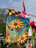 Fan pic of Maryland Blue Crab Black-Eyed Susan Large House Flag by Joe Barsin, 28x40