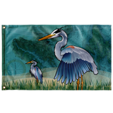 Coastal Blue Heron of the Chesapeake, Large Flag, 60 x 36" w/ 2 grommets