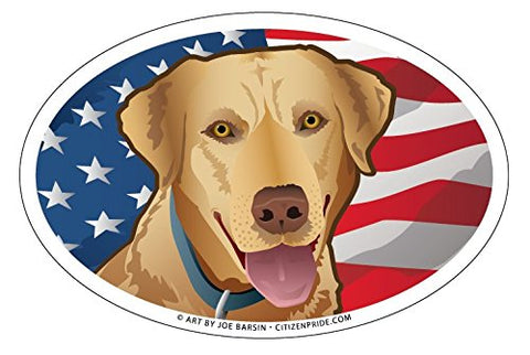 USA Yellow Lab Oval Magnet, 6x4