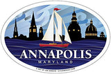 Annapolis Red Sailboat Oval Magnet, 6x3.5