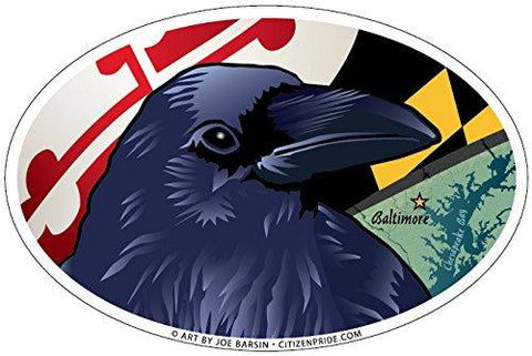Baltimore Raven Oval Sticker, 6x4