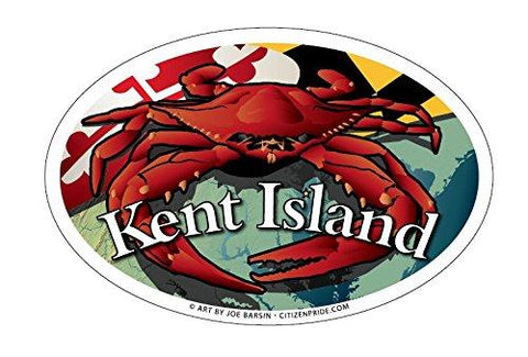 Kent Island Maryland Red Crab Oval Magnet, 6x4