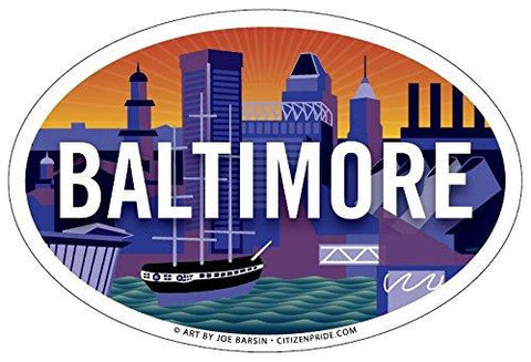 Baltimore Skyline Oval Magnet, 6x4