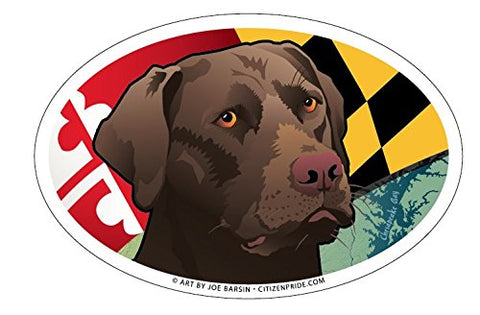 Maryland Chocolate Lab Oval Magnet, 6x4, by Joe Barsin of Citizen Pride